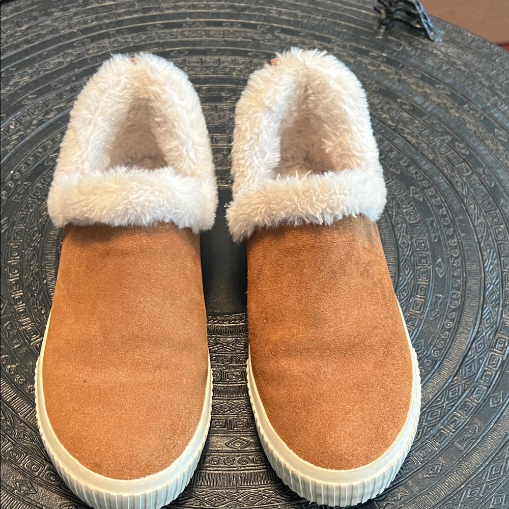 Timberland Tan Slip-On Shoes with Plush Lining